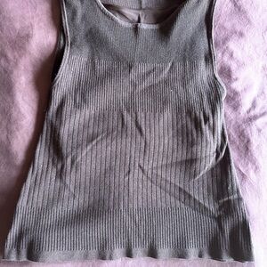 Klassy Network Ribbed Tank Top - Brown